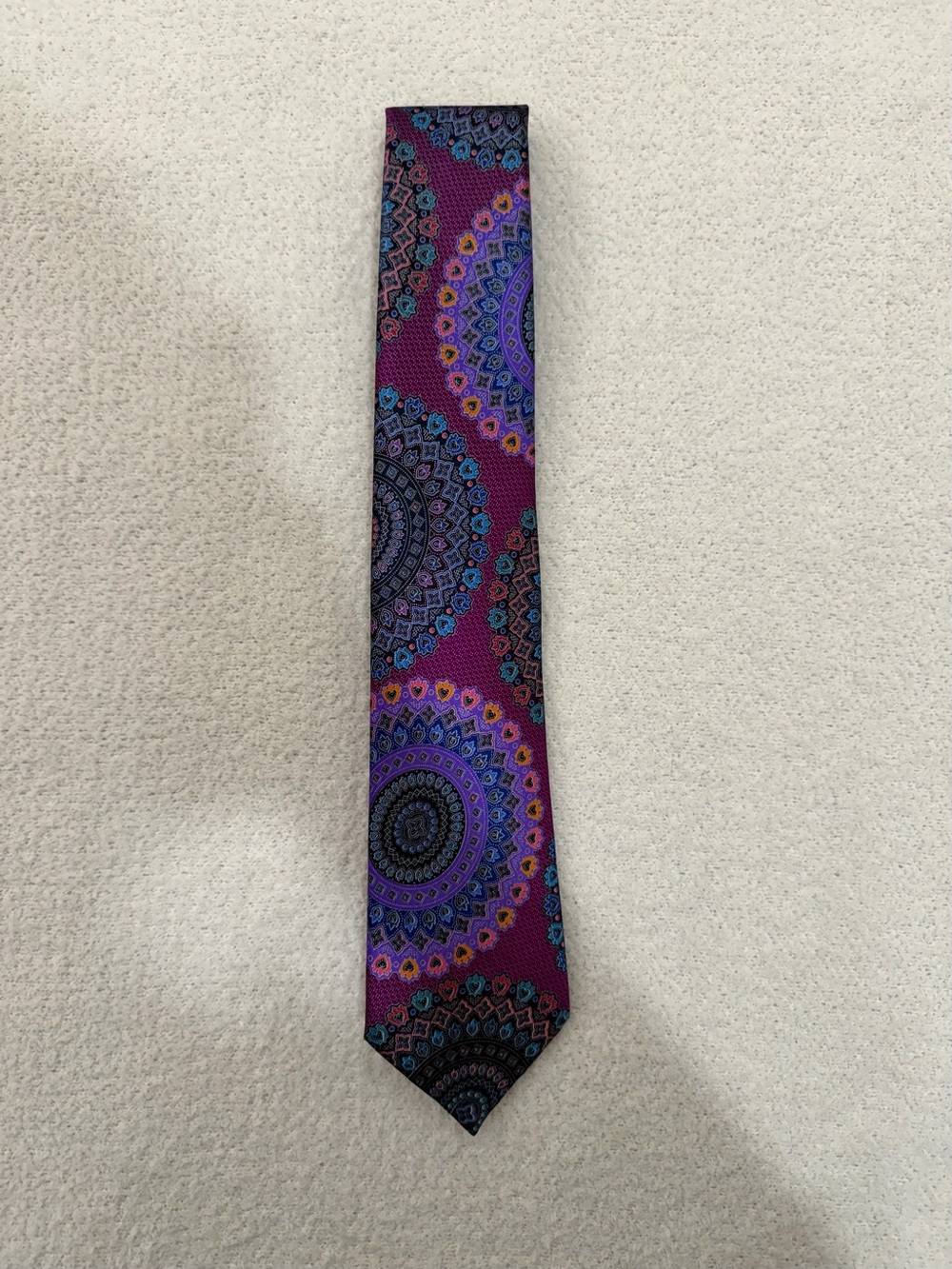 Ermenegildo Zegna QUINDICI •Anniversary Addition• Purple Medallion Silk Tie